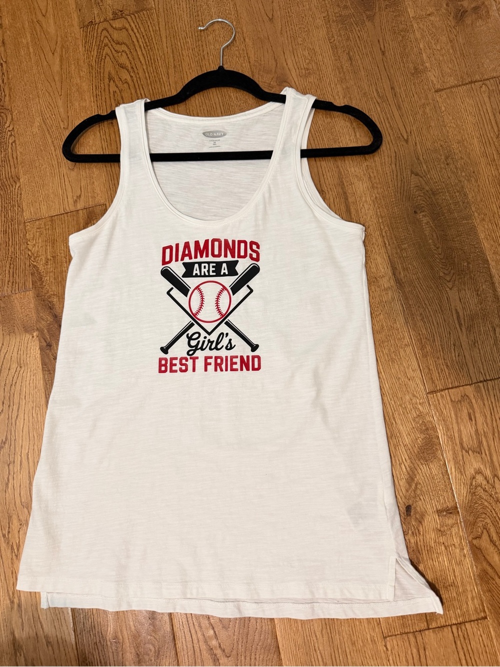 Diamonds are a girls best friend baseball softball mom tank top size XS small